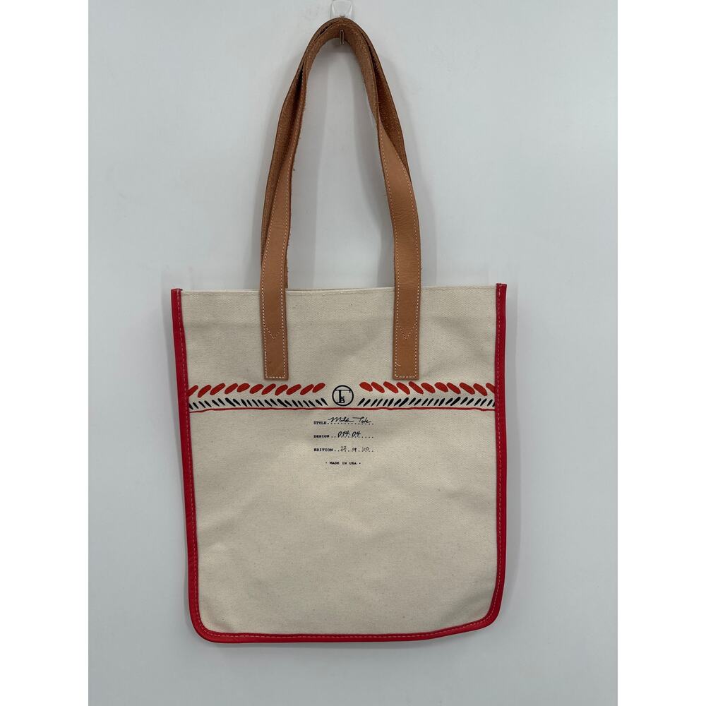 Fleabags Canvas Milk Tote Edition 27 of 60 Leather straps 13" x 14.5"